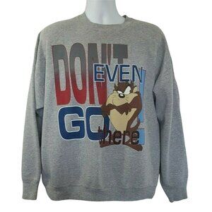 Vintage 90s Taz Crewneck Sweatshirt Mens XL Loony Tunes Don't Even‎ Go There